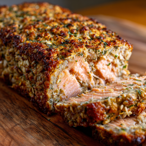 Zesty Oatmeal-Crusted Salmon Loaf
