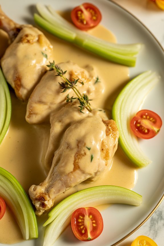 artful chicken dish plating