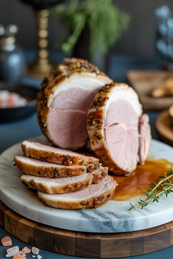 artful pork loin presentation
