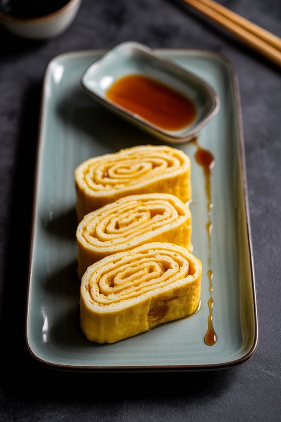 artful presentation of tamagoyaki
