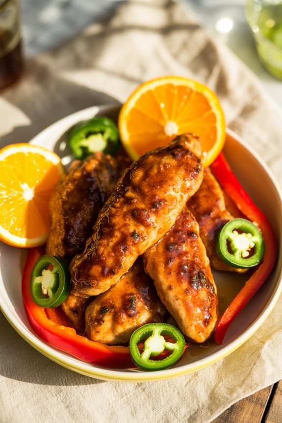 artistic cajun honey chicken plating