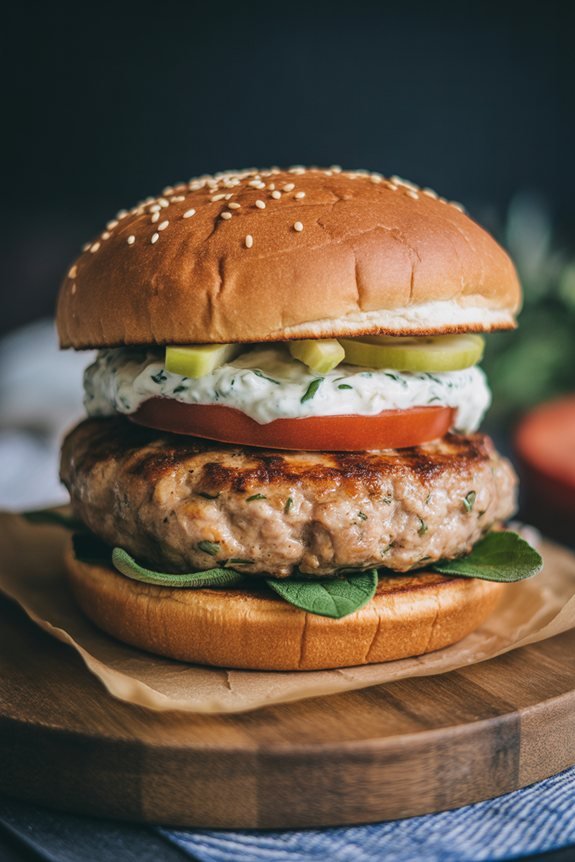 artistic mediterranean burger plating