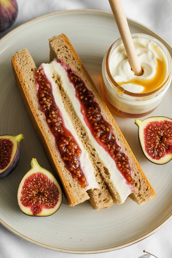 diagonally sliced beautifully garnished