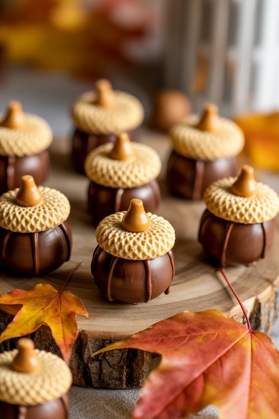 elegant acorn cookie presentation