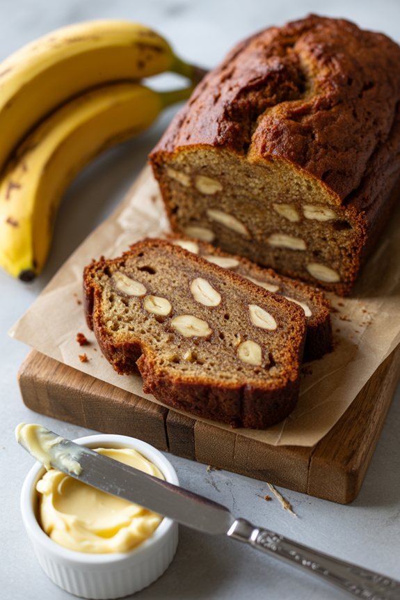 elegant banana bread presentation