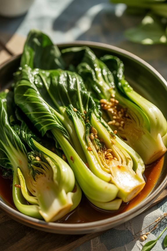 elegant bok choy presentation