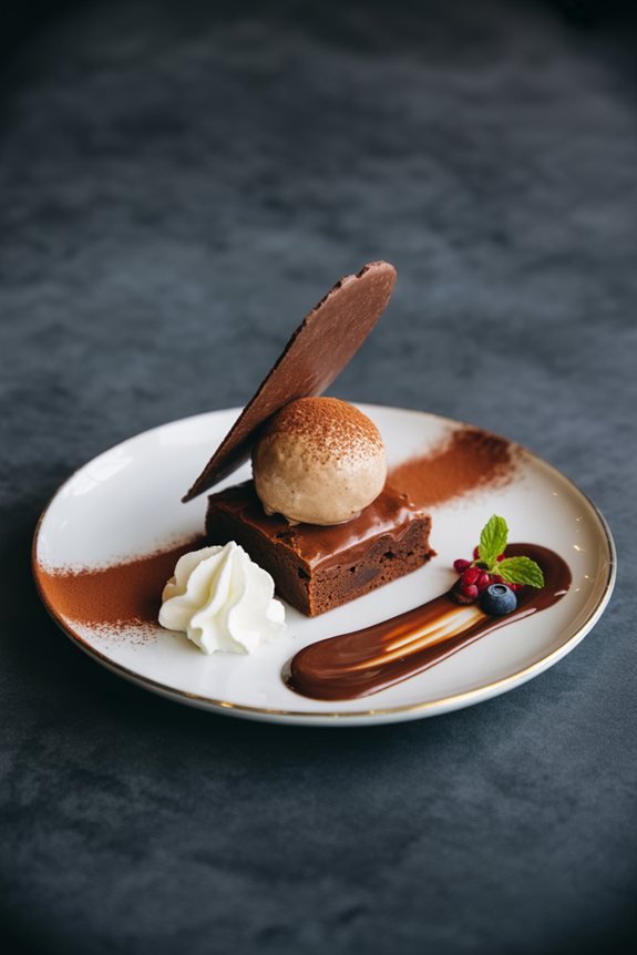 elegant brownie plating ideas
