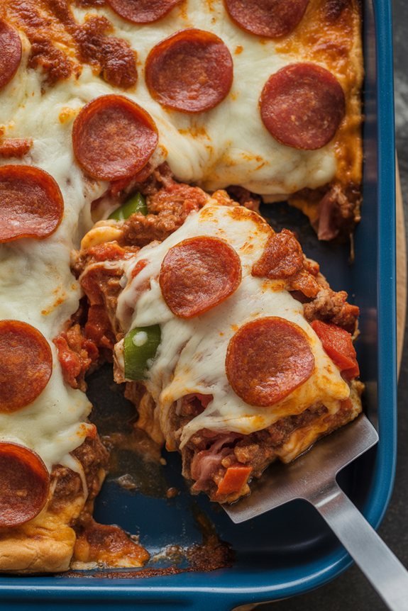 elegant pizza casserole presentation