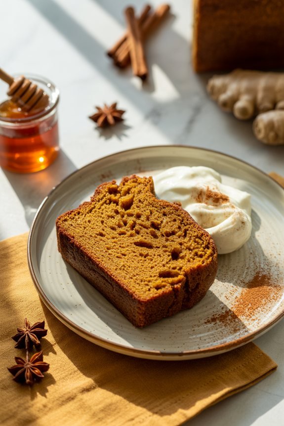 elegant pumpkin bread plating