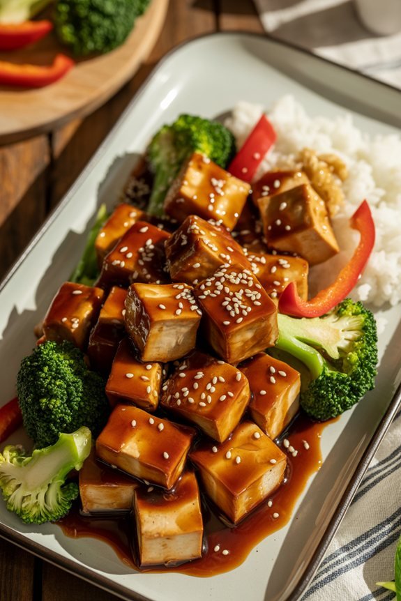 elegant teriyaki plate presentation