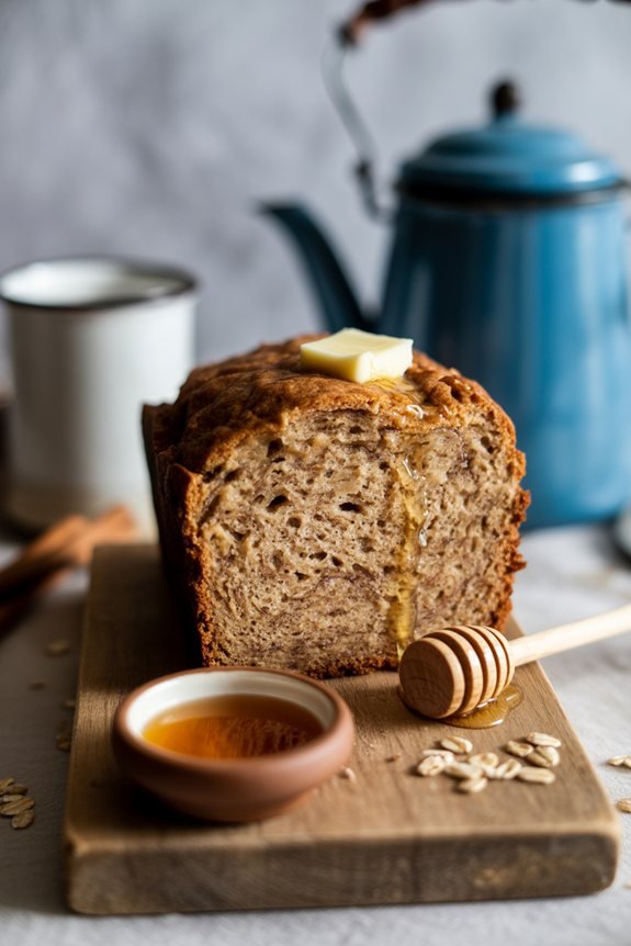gourmet banana bread presentation