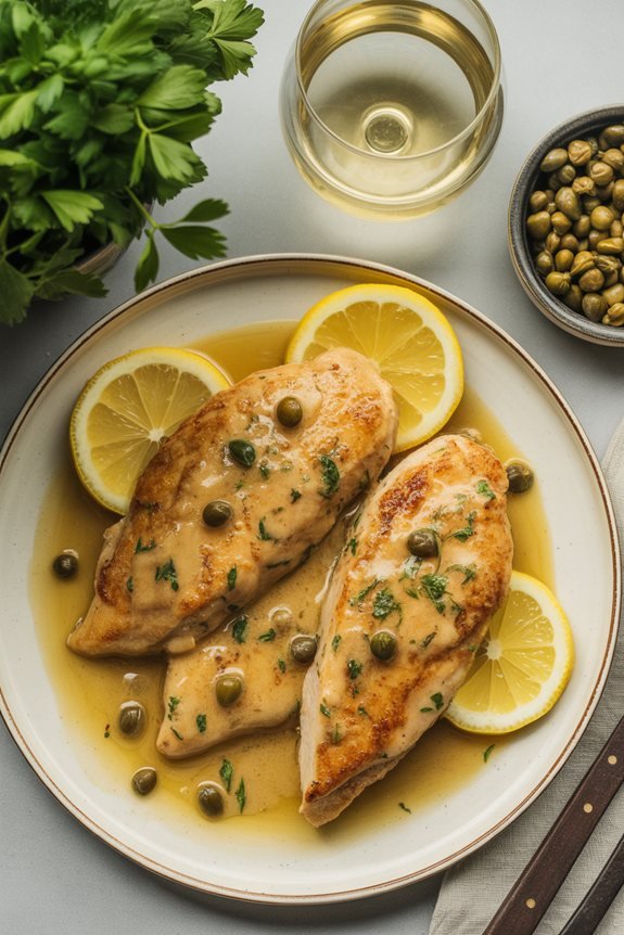 lemon caper chicken dish