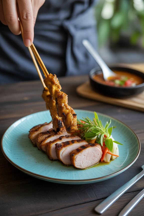 plating grilled pork beautifully