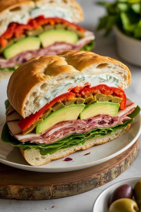 professional plating for muffaletta