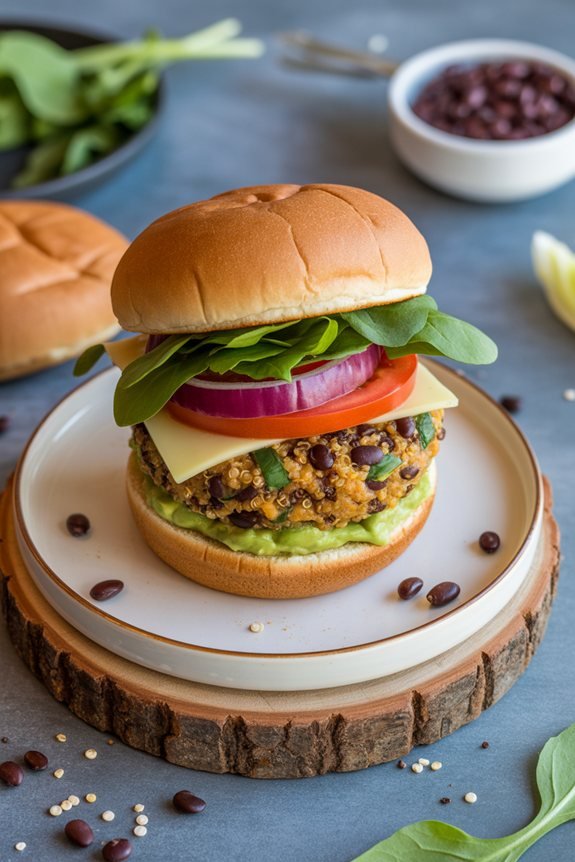 quinoa and black bean burger