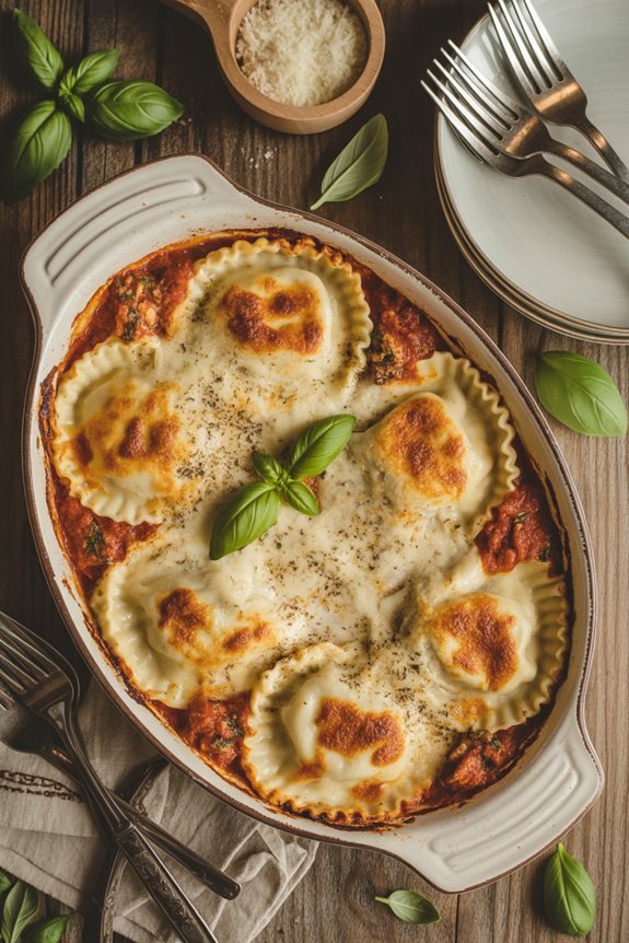 savory meatless ravioli dish