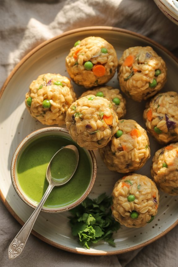 savory vegetable oat balls