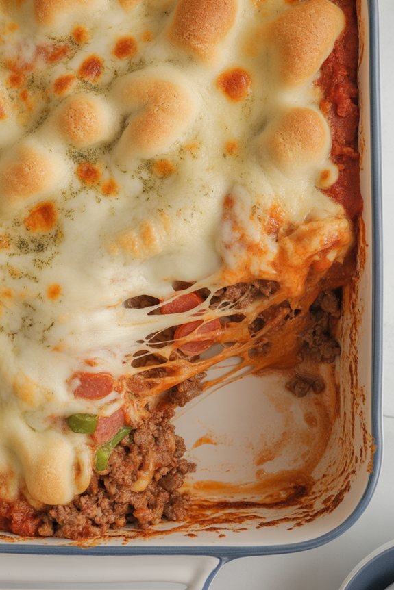 spicy pepperoni beef casserole