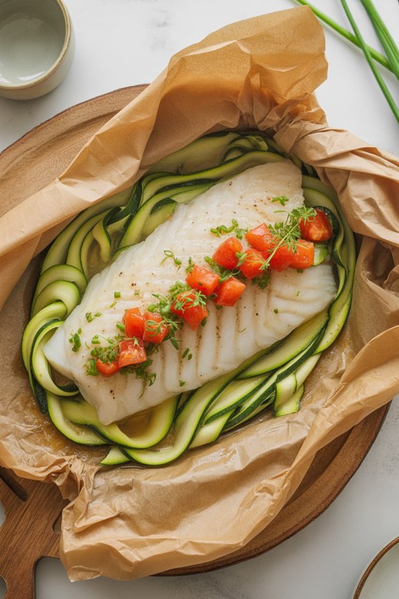 steamed fish parchment dish