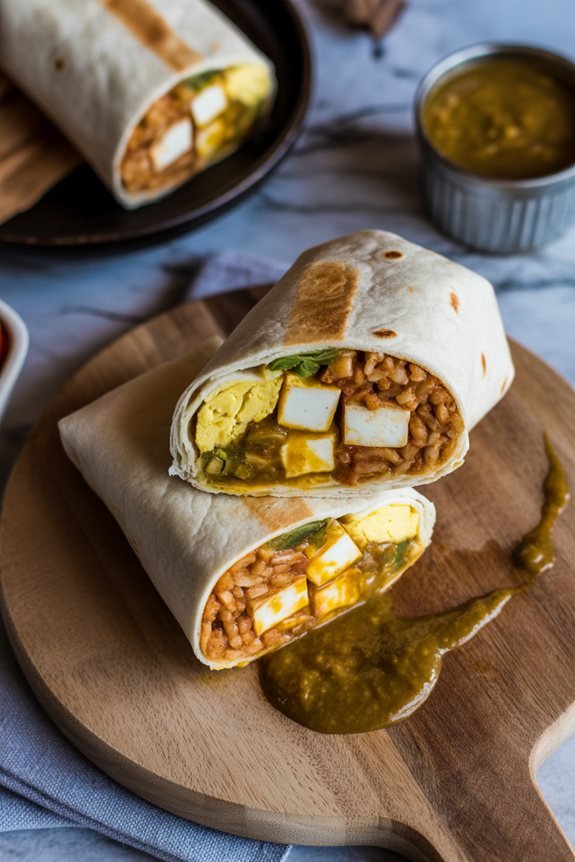 tofu green chili burrito