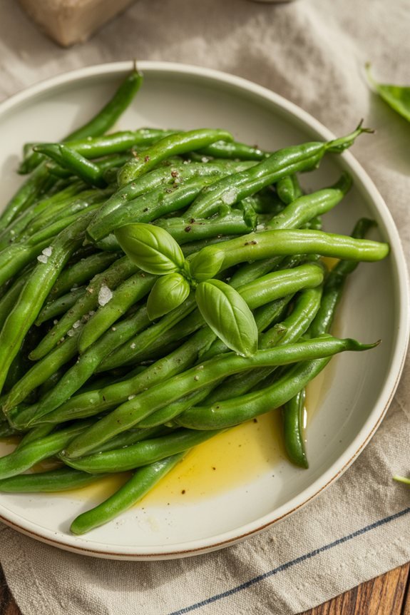 buttery basil green beans