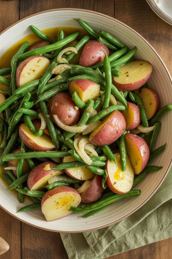 colorful potato bean salad
