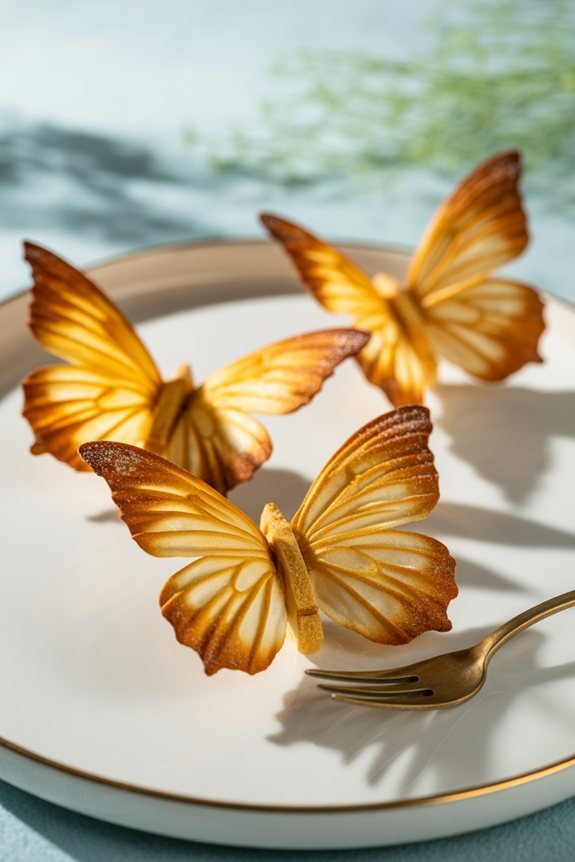 delicate butterflies enhance desserts