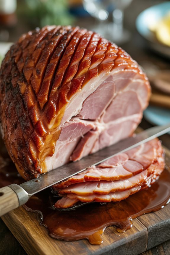 elegant glazed ham presentation