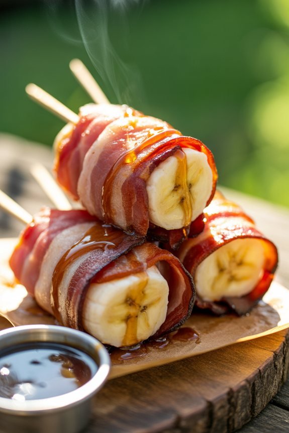 plating bbq banana rolls