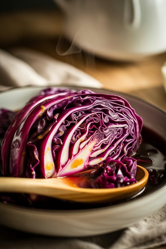 plating red cabbage elegantly