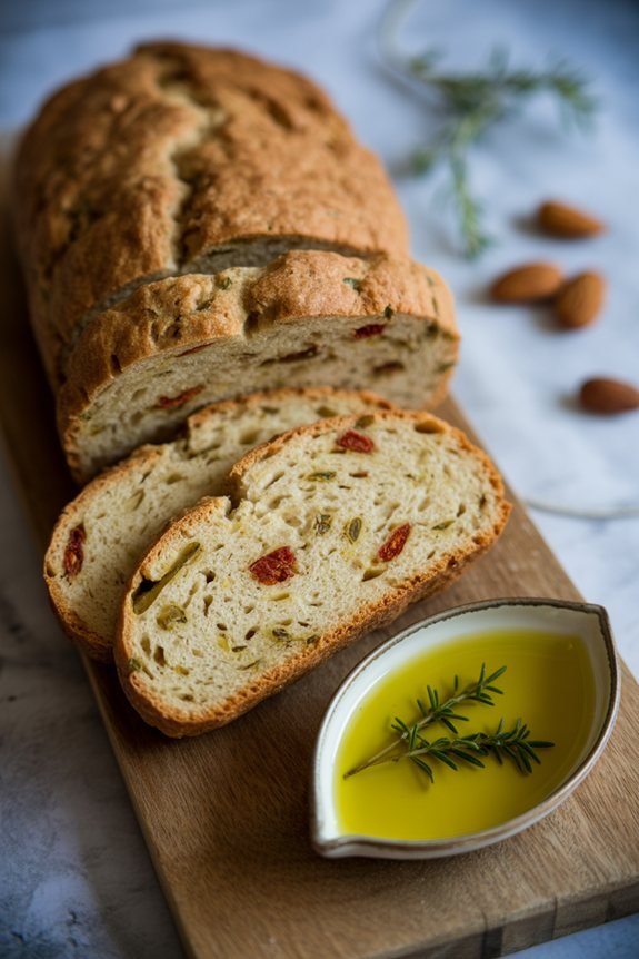 rustic mediterranean almond bread plating