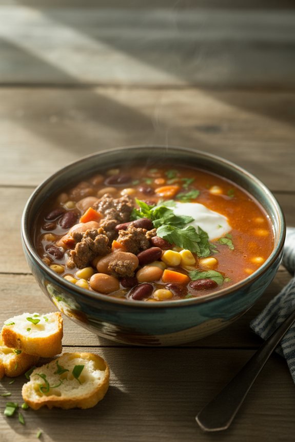 rustic presentation with toppings