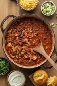 savory chicken and beans