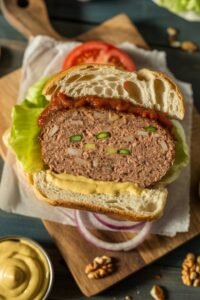 savory vegetarian meatloaf sandwich