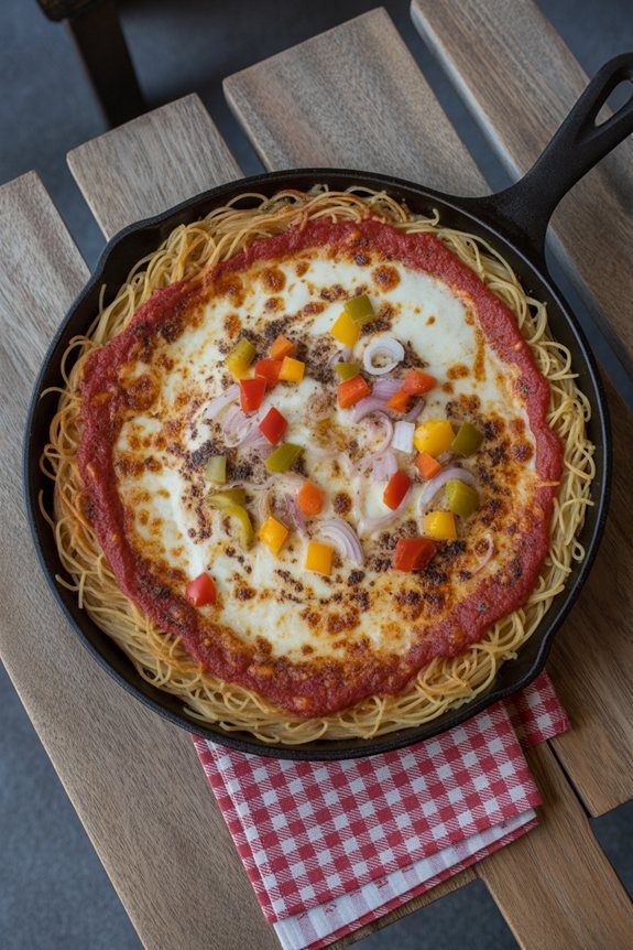 skillet cooked angel hair pasta