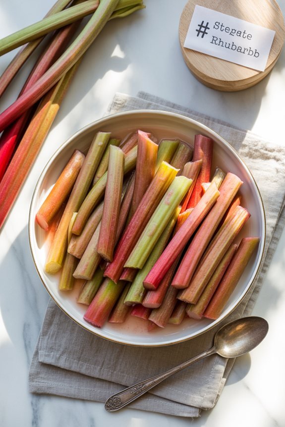 tender flavorful steamed rhubarb