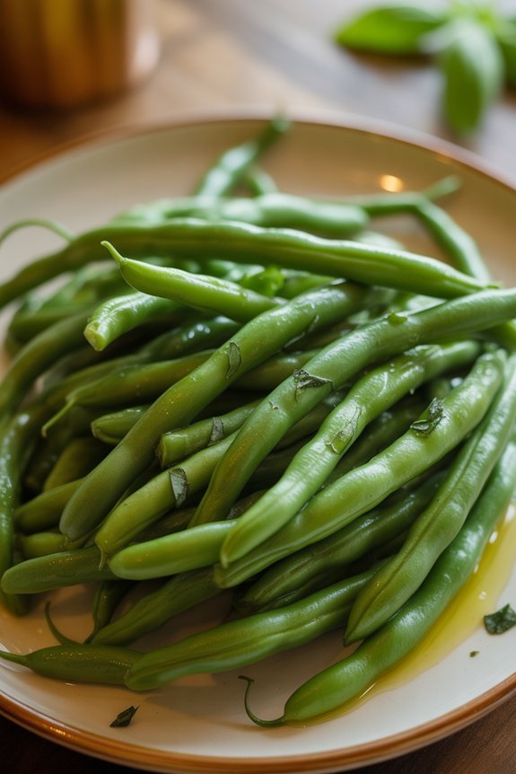 vibrant basil green beans