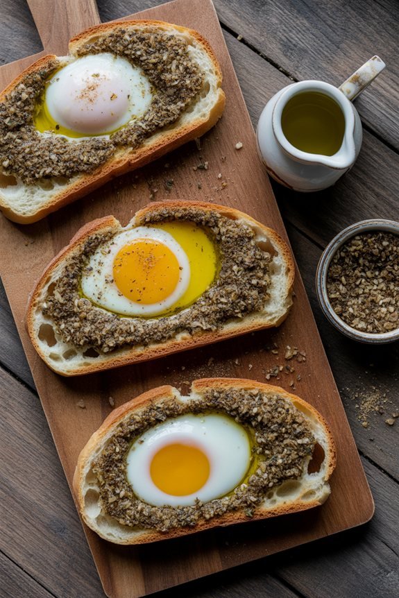 za atar flavored egg toast